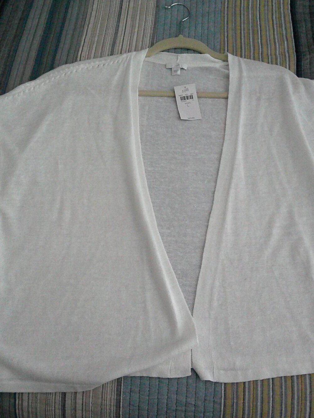 J. Jill white short sleeved  cover up for dresses and evening  Size Large NWT